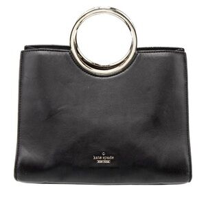 Kate Spade Black Clutch with Gold Ring Hardware